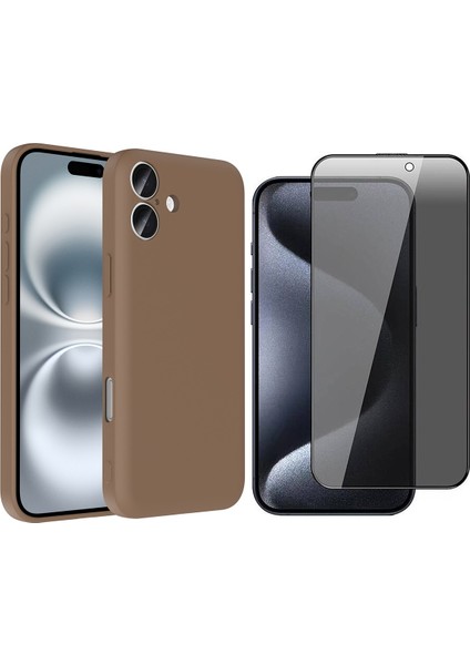 iPhone 16 Plus Kılıf Kamera Korumalı Kartlık Hazneli Zore Vitra Kapak + Hayalet Ekran Koruyucu