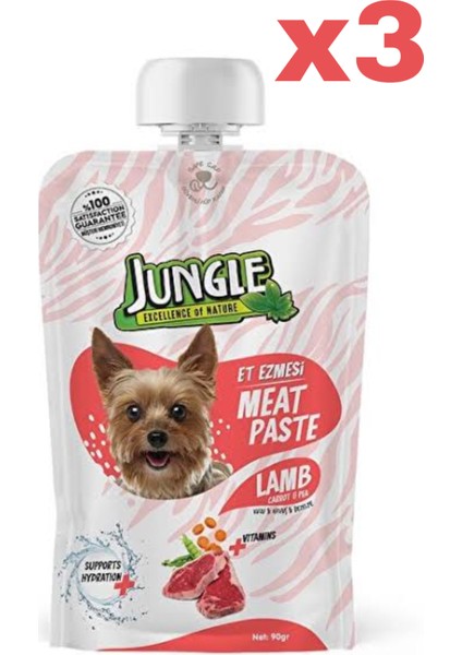 Köpek Et Ezmesi Kuzulu&havuçlu 3 Adet (1X90GR)