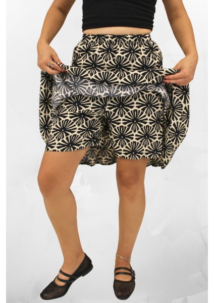 Kadın Şort Etek Viskon Kumaş Midi Boy modelleri