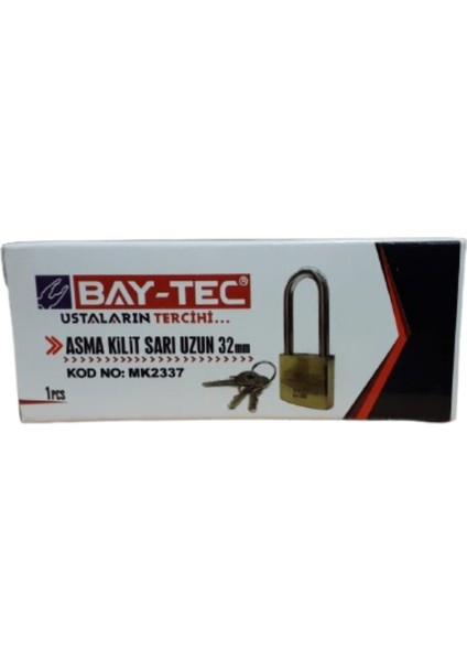 Asma Kilit Sarı 32 mm (3 Anahtarlı) | Dayanıklı Metal Gövde ve Güvenlik Mandalı modelleri