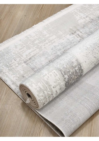Bloom BM03 Krem Akrilik Üst Kalite Salon Halısı Avangard Modern Çerçeve Desen