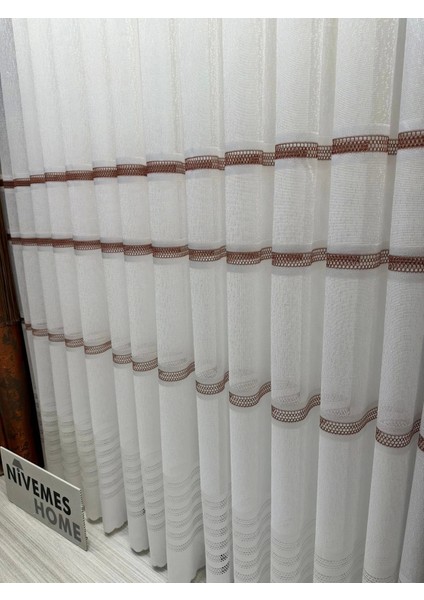 Nivemeshome Letonya 1/3 Sık Pileli Örme Tül Perde Apm fiyatları