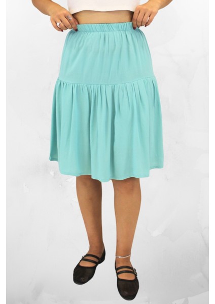 Viskon Kumaş Midi Boy Kadın Şort Etek modelleri