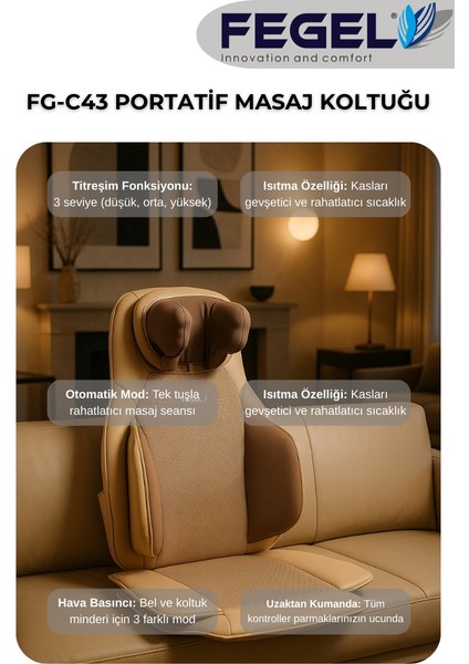 FG-C43 Taşınabilir Masaj Koltuğu – Boyun, Sırt, Bel ve Kalça Masajı,ısıtma,titreşim fiyatları