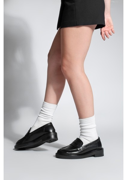 Kadın Loafer Makosen Desenli Günlük Ayakkabı Tornus Siyah fırsatları