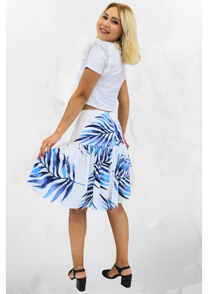 Kadın Şort Etek Viskon Kumaş Midi Boy