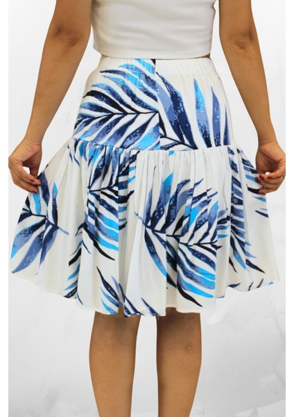 Kadın Şort Etek Viskon Kumaş Midi Boy