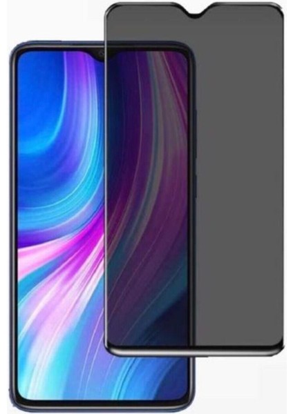 Redmi Note 8 Pro Gizlilik Filtreli Hayalet Karartmalı Tam Kaplayan Cam Ekran Koruyucu Siyah