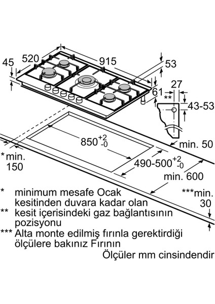 Sıemens EC9A5RB90 IQ500 Gazlı Ocak 90 cm Paslanmaz Çelik indirimleri