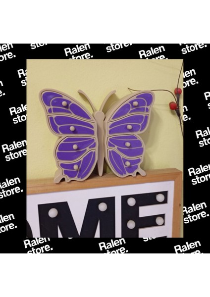 Kelebek Temalı Takı Dolabı 8 Hazneli | 17CM | Bej-Mor ( Yüksek Kalite 3D Baskı Pla ) fiyatları