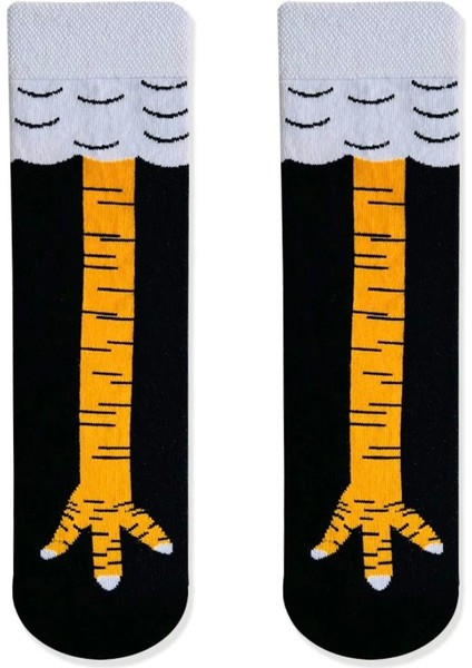 Tavuk Ayağı Desenli Çorap