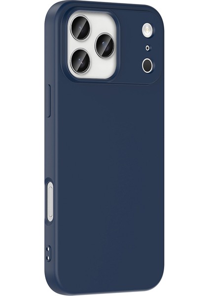 Apple iPhone 17 Pro ile Uyumlu Kapak Içi Kadife Lüx Lansman Silikon Kılıf - Lacivert