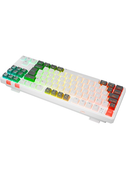 YORU TKL PRO Beyaz/Gri 2.4ghz+BT5.0+Type-C 5 Bağlantı OUTEMU Red Swich Q Kablosuz RGB Mekanik Oyuncu Klavyesi indirimleri