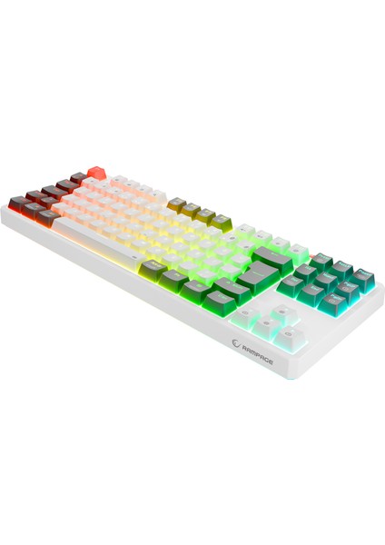 YORU TKL PRO Beyaz/Gri 2.4ghz+BT5.0+Type-C 5 Bağlantı OUTEMU Red Swich Q Kablosuz RGB Mekanik Oyuncu Klavyesi