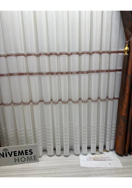 Nivemeshome Letonya 1/3 Sık Pileli Örme Tül Perde Apm