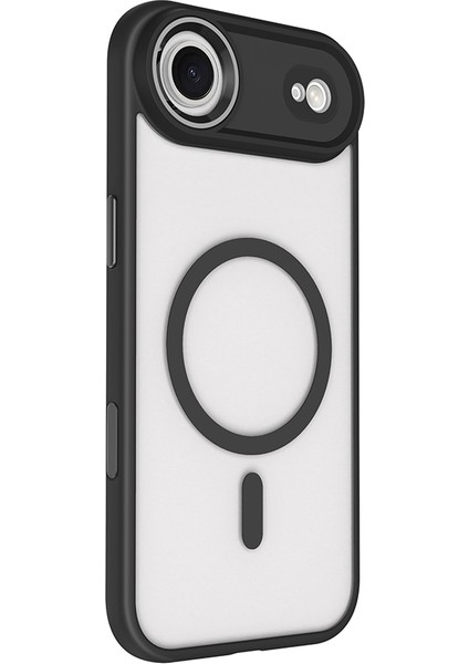 iPhone 17 Air Kılıf Wireless Şarj Özellikli Mkst Krom M-Safe Silikon Kapak - Siyah fırsatları