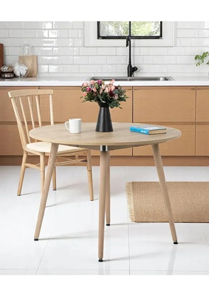 Mutfak Masası | Yuvarlak Mutfak Masası | 100CM Meşe fırsatları