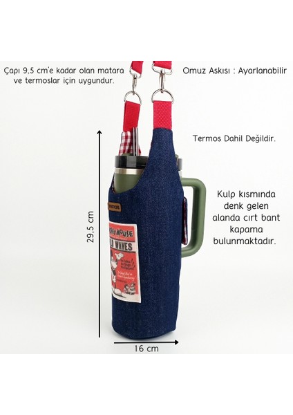 El Yapımı Mickey Mouse Kot Matara Termos Kılıfı Kulplu Model Quencher Pipetli 1,18 fiyatları