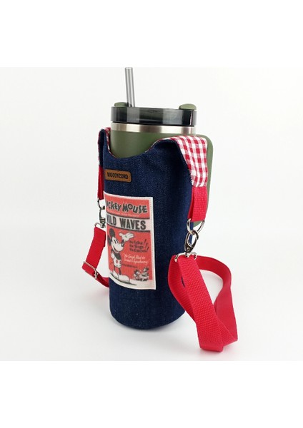 El Yapımı Mickey Mouse Kot Matara Termos Kılıfı Kulplu Model Quencher Pipetli 1,18 indirimleri
