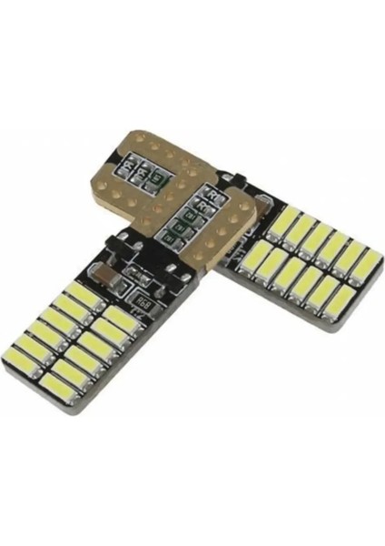 T10 Dipsiz W5W 24 Ledli Canbus Beyaz Park Ampulü Plaka Ampulü