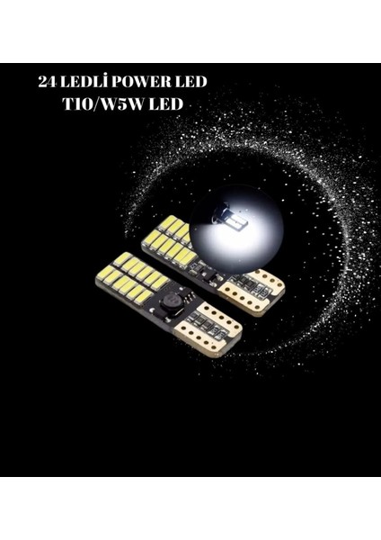 T10 Dipsiz W5W 24 Ledli Canbus Beyaz Park Ampulü Plaka Ampulü fiyatları