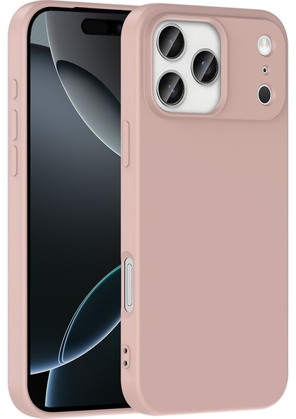 Apple iPhone 17 Pro ile Uyumlu Kapak Içi Kadife Lüx Lansman Silikon Kılıf - Pudra fiyatları