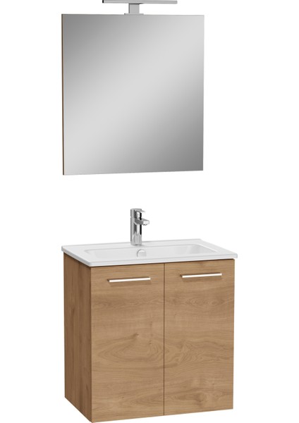 Ardea 69566 Banyo Dolabı Seti, Kapaklı, 60 Cm, Altın Meşe