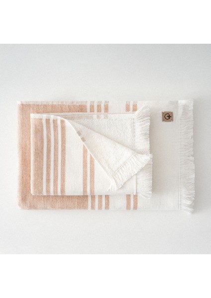 Erva 3'lü Havlu Seti Organik Pamuk Keten Melanj Terra