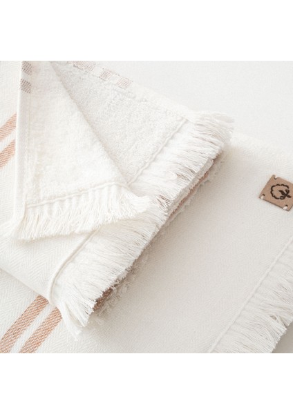 Erva 3'lü Havlu Seti Organik Pamuk Keten Melanj Terra