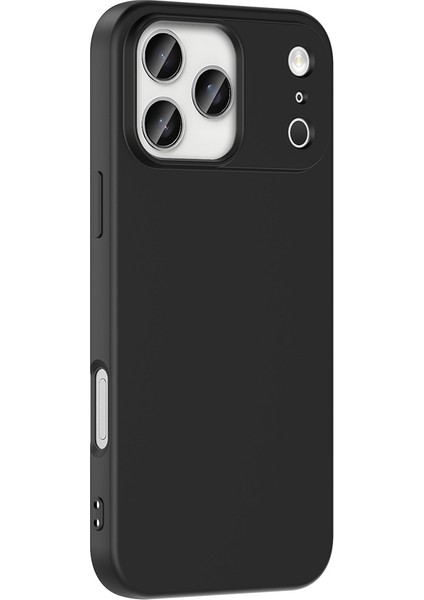 Apple iPhone 17 Pro ile Uyumlu Kapak Içi Kadife Lüx Lansman Silikon Kılıf - Siyah