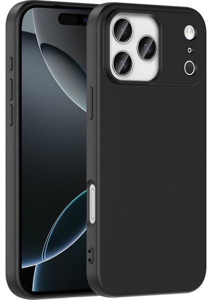 Apple iPhone 17 Pro ile Uyumlu Kapak Içi Kadife Lüx Lansman Silikon Kılıf - Siyah fiyatları