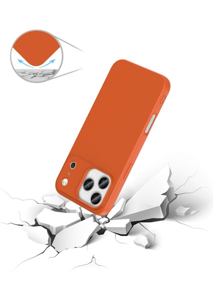 Apple iPhone 17 Pro ile Uyumlu Kapak Içi Kadife Lüx Lansman Silikon Kılıf - Pembe