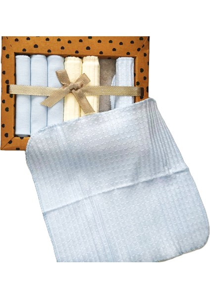 My Baby Kumsal Coton 7li Bebek Ağız Silme Mendili Yeni Sezon Yumuşak Renkler 1597 mavi