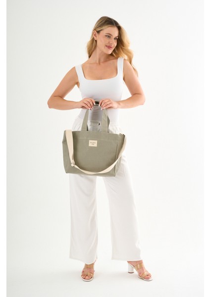 Matcha Büyük Boy Mumlu Kanvas Omuz ve El Çantası Lise ve Üniversite Okul Çantası (En: 32 Boy: 29) fiyatları