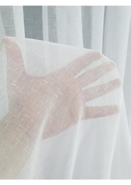 Naturel Keten Tül Perde Ekru 180 x 260 cm Ekstraforlu Pileli Şık Tasarım