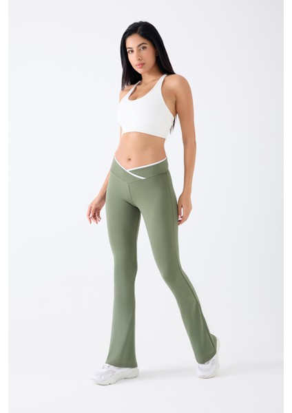 Imaj 489 Yeşil Renk Toparlayıcı ve Extra Esnek Etkili Normal Bel Tayt