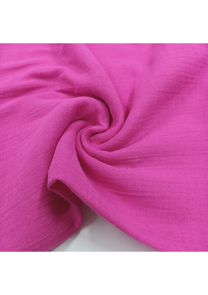 Krinkıl Müslin | 2 Katlı Bürümcük Kumaş | Fuşya
