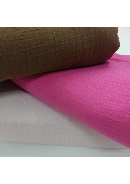 Krinkıl Müslin | 2 Katlı Bürümcük Kumaş | Fuşya fiyatları