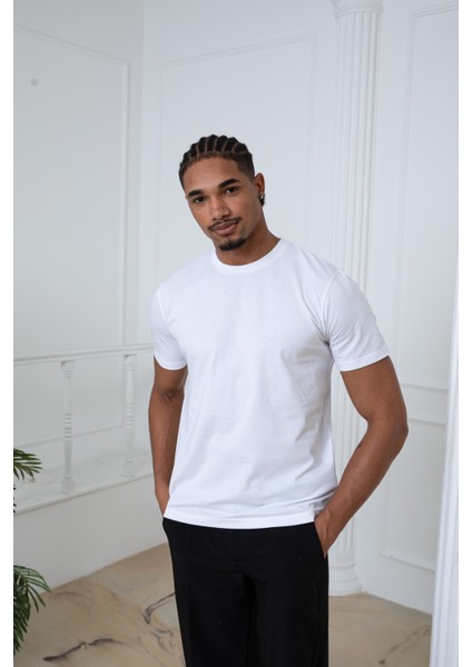 %100 Pamuk Bisiklet Yaka Basic T-Shirt fiyatları