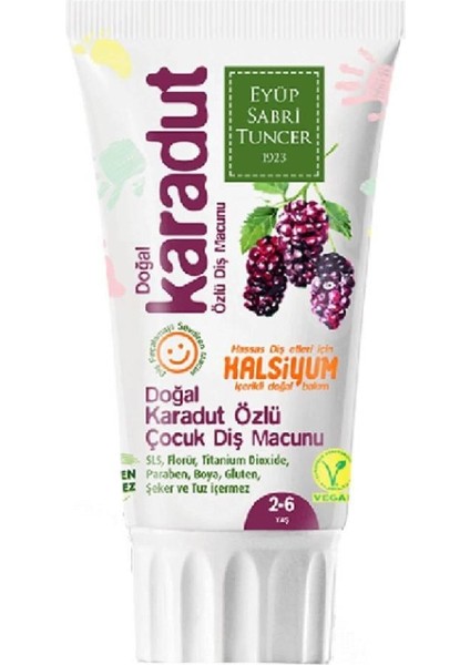 Doğal Karadut Özlü Diş Macunu 2-6 Yaş Arası 60ML
