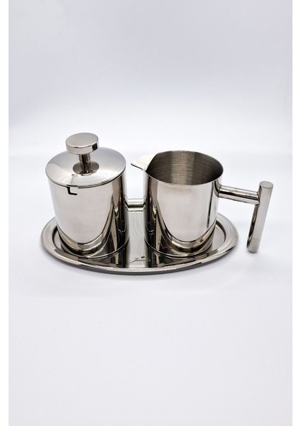 Venti Çelik Tepsili Şekerlik 150 Ml Ve Süt Potu 100 Ml