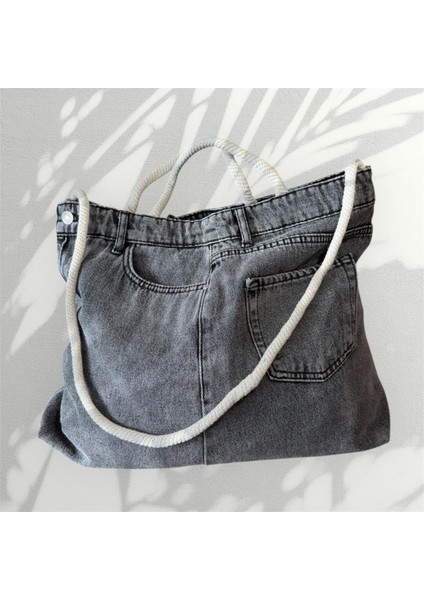 El Işçiliği Charm Detaylı Denim Omuz Çantası fırsatları