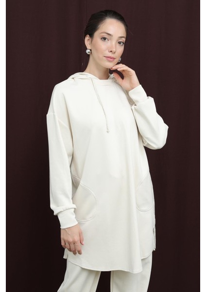 Kadın 14306 Arkası Garnili Kapüşonlu Pantolonlu Takım fırsatları