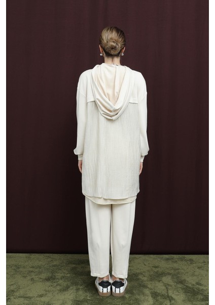 Kadın 14306 Arkası Garnili Kapüşonlu Pantolonlu Takım indirimleri