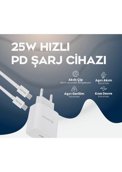 Samsung Galaxy Tab E Serisi Uyumlu 25W Pd Type-C Hızlı Şarj Aleti modelleri