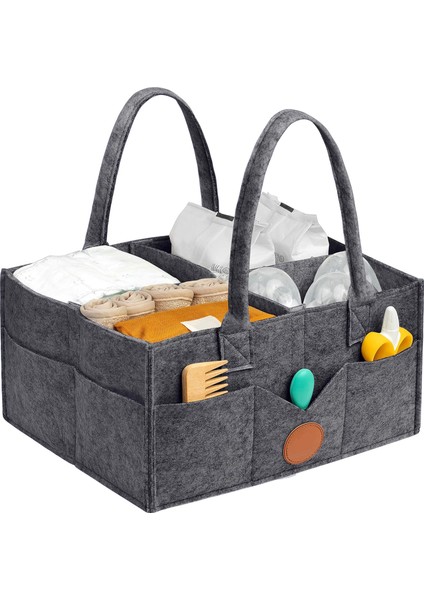 Tatlı Keçe Anne Bebek Bakım Çantası Yenidoğan Alt Açma Değiştirme Organizer Taşınabilir Düzenleyici