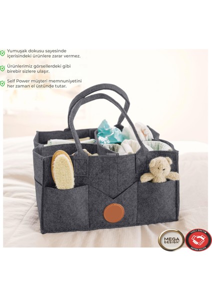 Tatlı Keçe Anne Bebek Bakım Çantası Yenidoğan Alt Açma Değiştirme Organizer Taşınabilir Düzenleyici modelleri