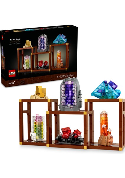 ® Ideas Mineral Koleksiyonu 21362 - Taş Koleksiyoncusu Yetişkinler Için Yaratıcı Model Yapım Seti (880 Parça)