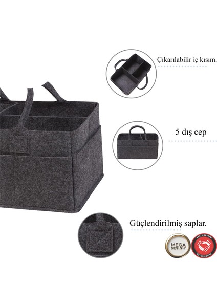 Tatlı Keçe Anne Bebek Bakım Çantası Yenidoğan Alt Açma Değiştirme Organizer Taşınabilir Düzenleyici modelleri