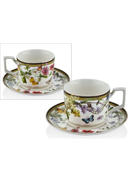 Muse Garden Çay Fincan 15X6,5CM Porselen Kelebek Tekli